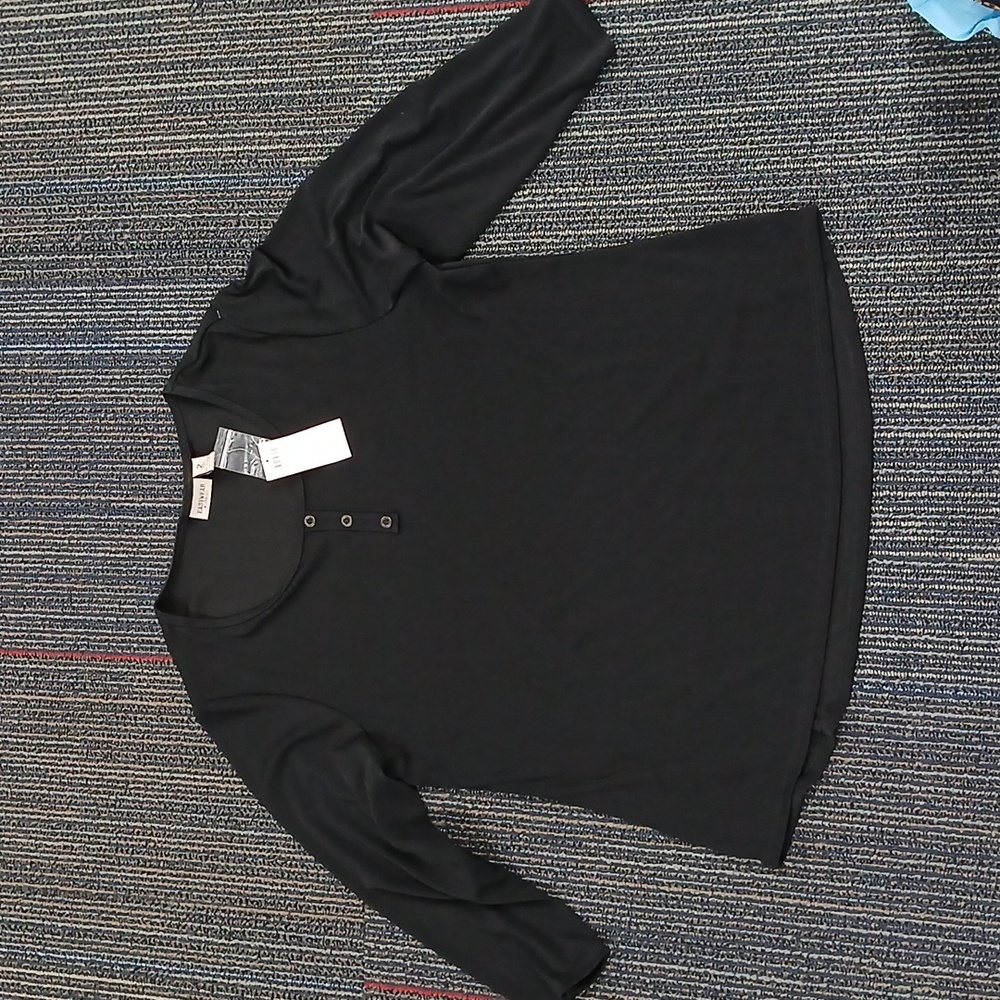 Chicos Easywear Natalie3/4 Sleeve Size 2 US M Black Slinky Knit Nwt - Picture 1 of 6